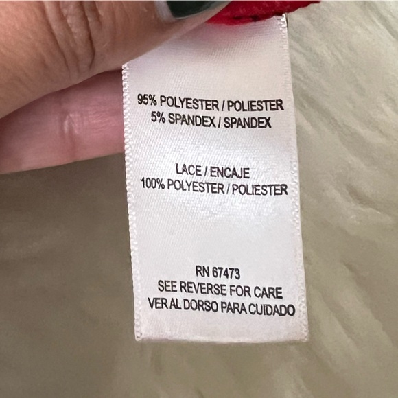 Danny and Nicole red and black lace midi dress size 6 EUC - Picture 8 of 8